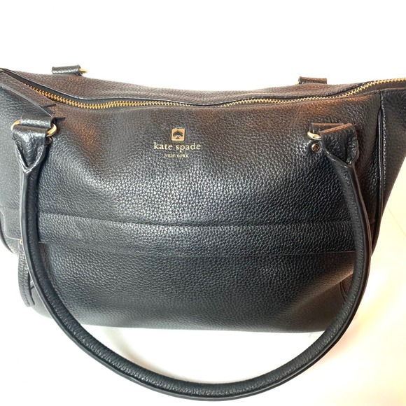 kate spade Handbags - Kate Spade New York Black Pebbled Leather Shoulder Bag Gold Hardware Tote